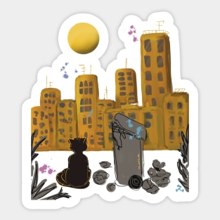 The Cat in the City Sticker